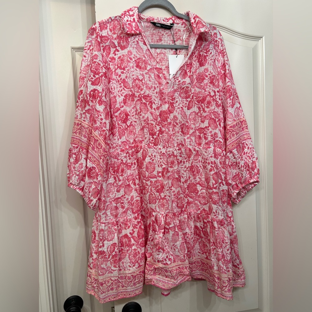 NWT Zara Pink Floral Dress